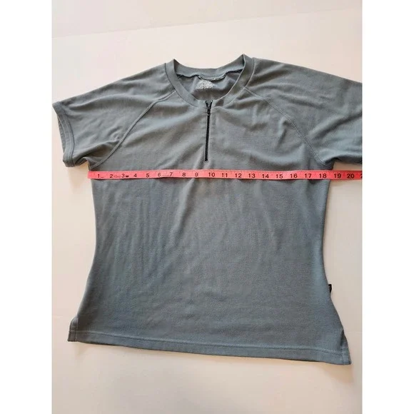 The North Face Quarter Zip Top Womens M Blue Gray Short Sleeve Hiking Shirt - Picture 6 of 7
